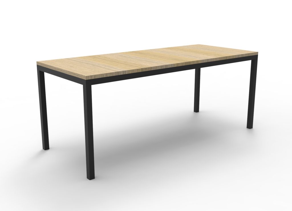 Rapid Steel Drafting Table 1800X900X900 Black Frame Natural Oak_9031338_9SFT189 NO