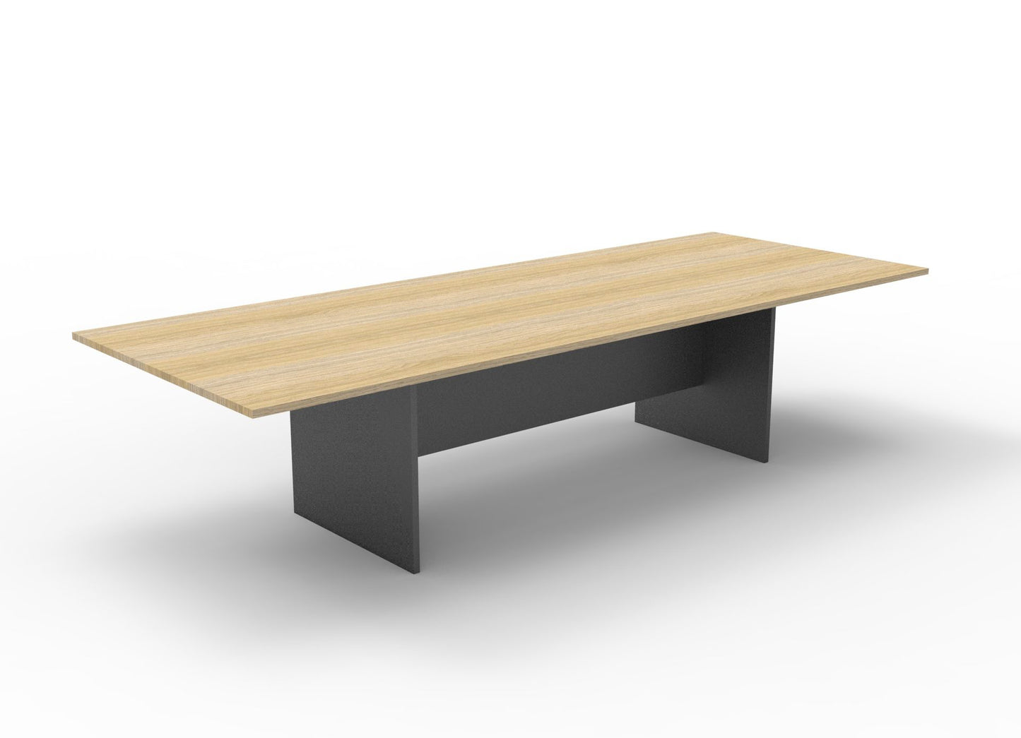 Rapid Boardroom Table 3200X1200X730Mm 2 Piece Top Natural Oak/Ironstone_9031340_CBT3212 NO/I