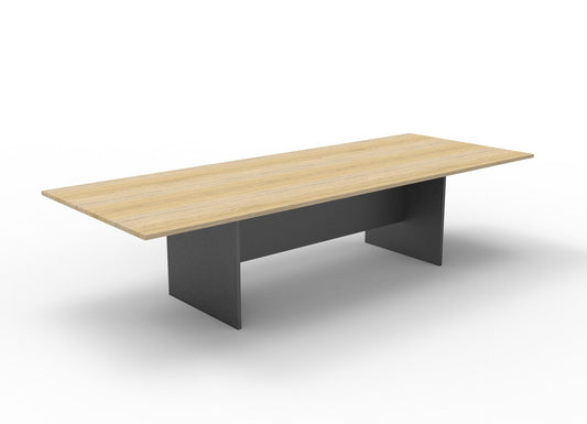 Rapid Boardroom Table 3200X1200X730Mm 2 Piece Top Natural Oak/Ironstone_9031340_CBT3212 NO/I