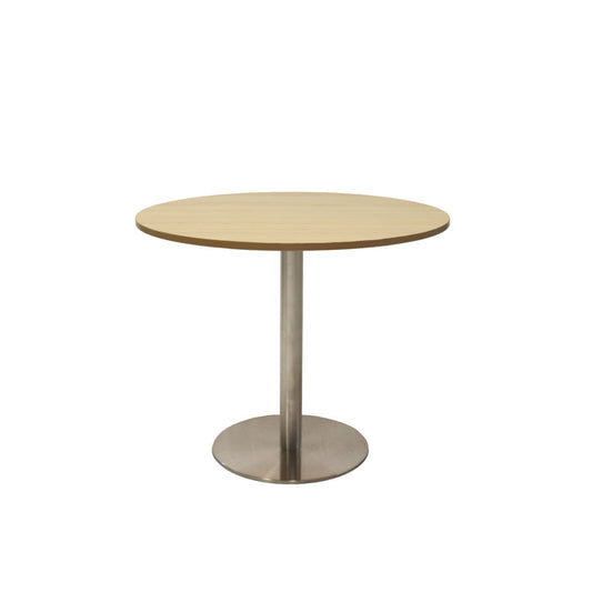 Rapid Table Round 900Mm With Chrome Base Natural Oak_9031341_CBT9 NO/SS