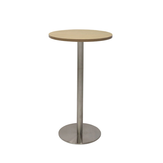 Rapid Dry Bar Table 600Mm Round Top 1075H Chrome Base Natural Oak Top_9031344_CDBT6 NO/SS