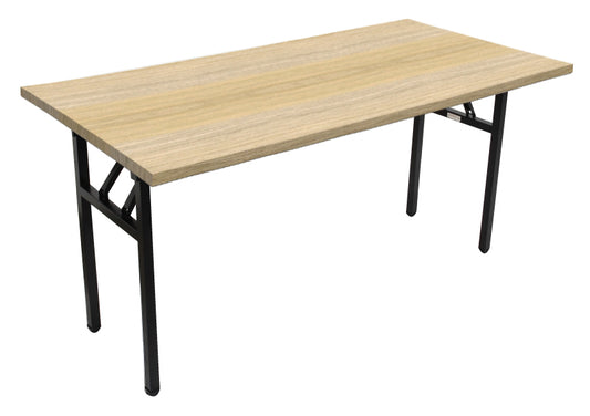 Rapid Folding Table Steel Black Frame 1800X900 Natural Oak_9031347_FFT189 NO