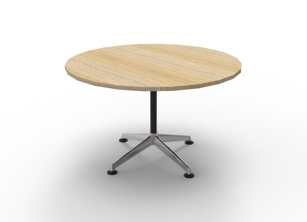 Rapid Typoon 900Mm Round Meeting Table Black Frame With 4 Star Chrome Base_9031447_TTR900 NO