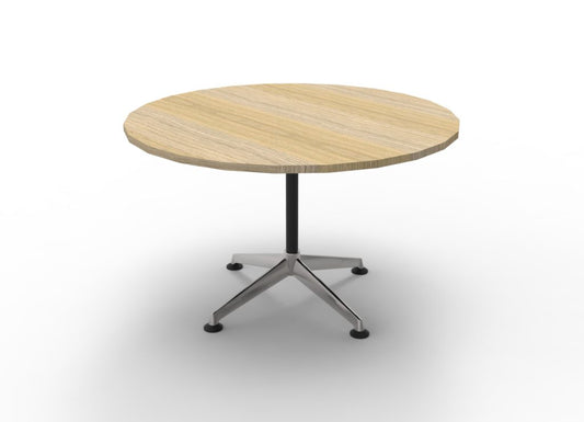Rapid Typoon 900Mm Round Meeting Table Black Frame With 4 Star Chrome Base_9031447_TTR900 NO