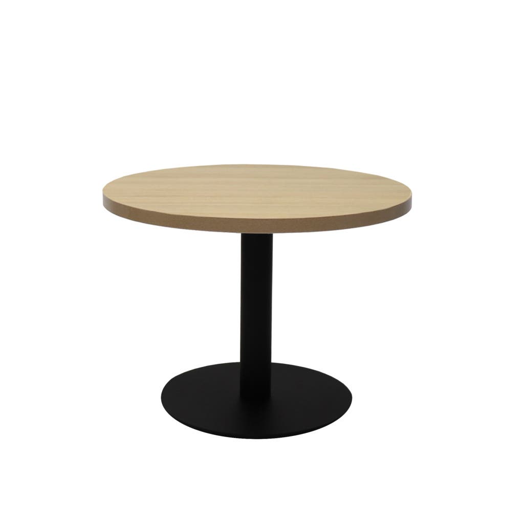 Rapid Round Coffee Table 600Mm Black Base 425H Natural Oak Top 9031564 CCT6 NO/BL
