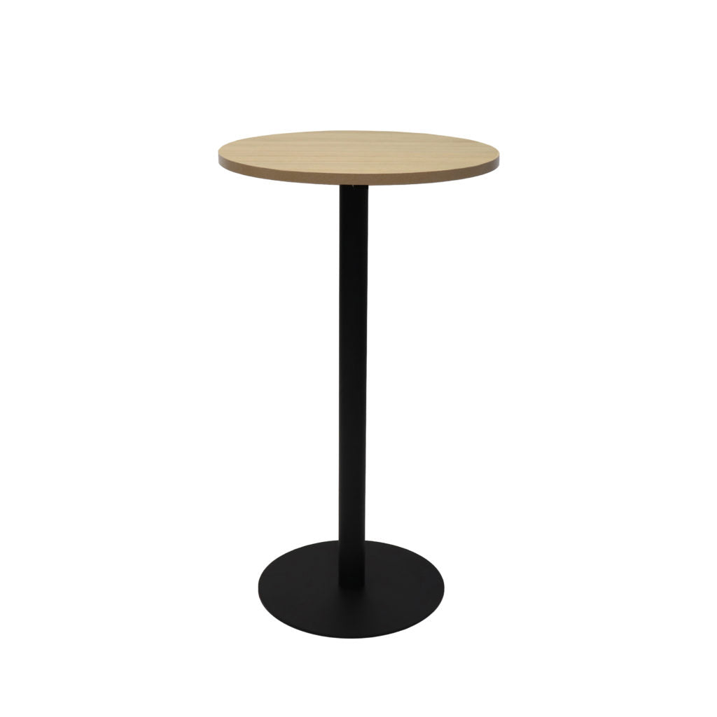 Rapid Dry Bar Table 600mm Round Top 1075H Black Base Natural Oak Top_9031570_CDBT6 NO/BL
