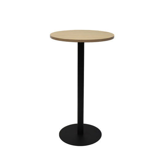 Rapid Dry Bar Table 600mm Round Top 1075H Black Base Natural Oak Top_9031570_CDBT6 NO/BL