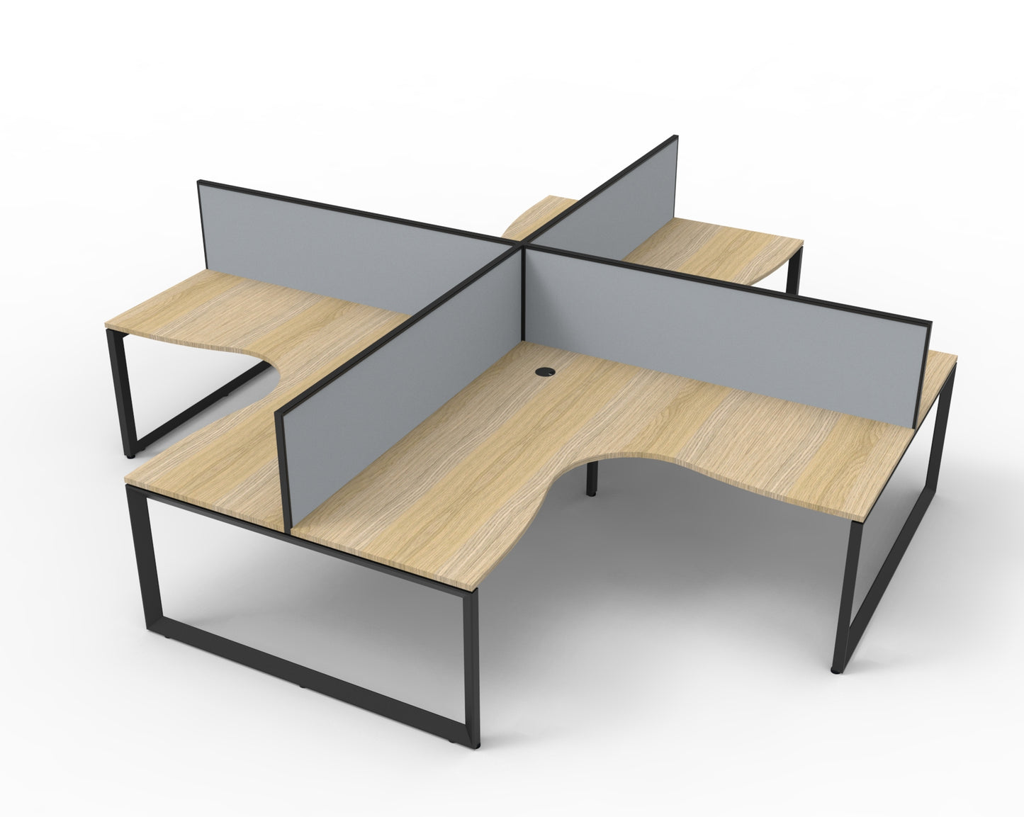 Deluxe Rapid Infinity 4 Person Corner Workstation 1800X1500X750Mm Black Loo_9031700_D-ILLCWS4P1815 NO/BL