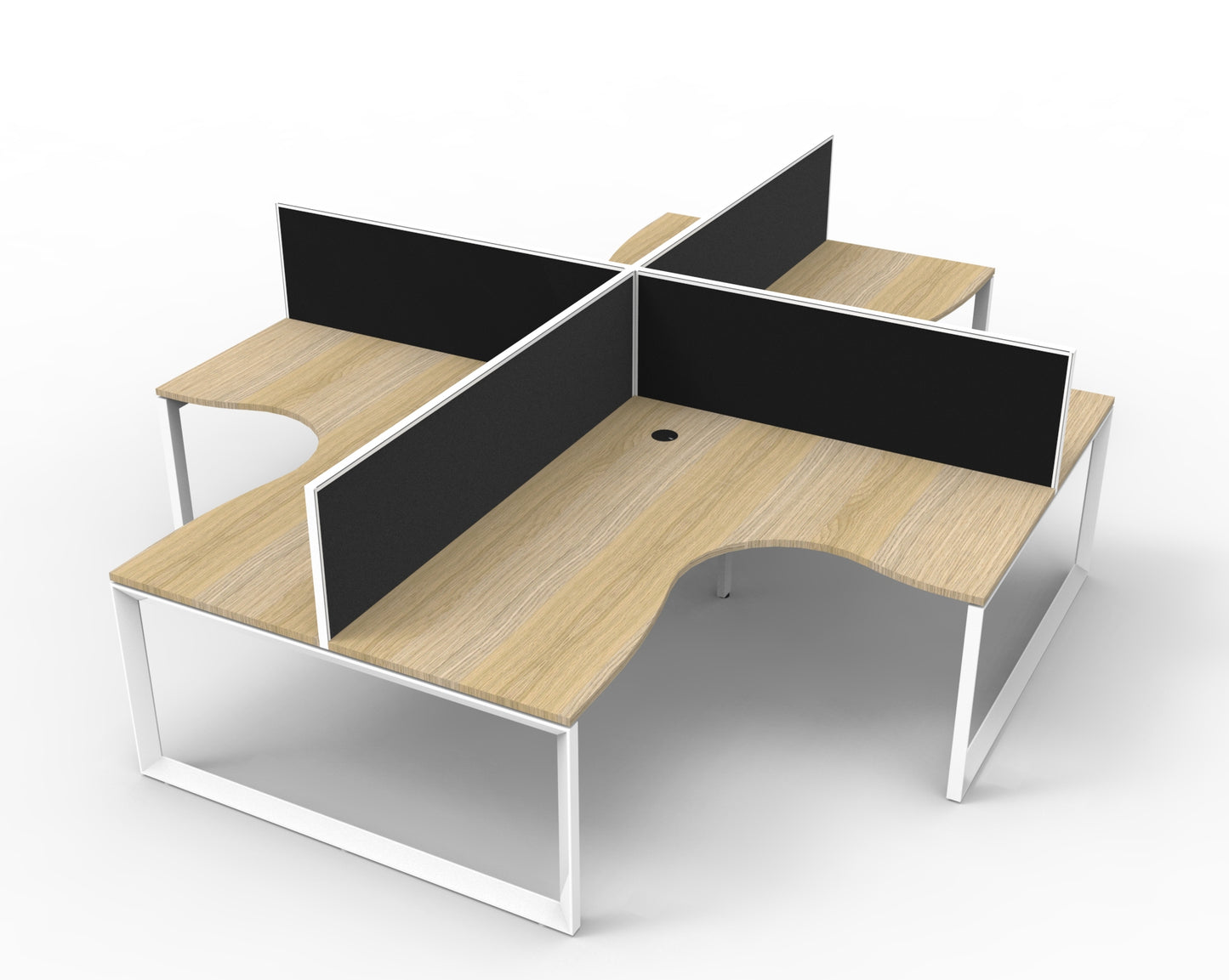 Deluxe Rapid Infinity 4 Person Corner Workstation 1800X1800X750Mm White Loo_9031703_D-ILLCWS4P1818 NO/WS