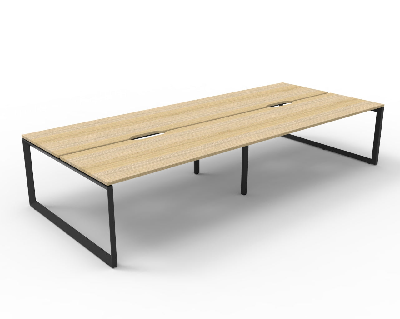 Deluxe Rapid Infinity 4 Person Double Sided Desk Black Loop Leg 1500X750 Ov 9031718_9031718_D-ILLD4P1575 NO/BL