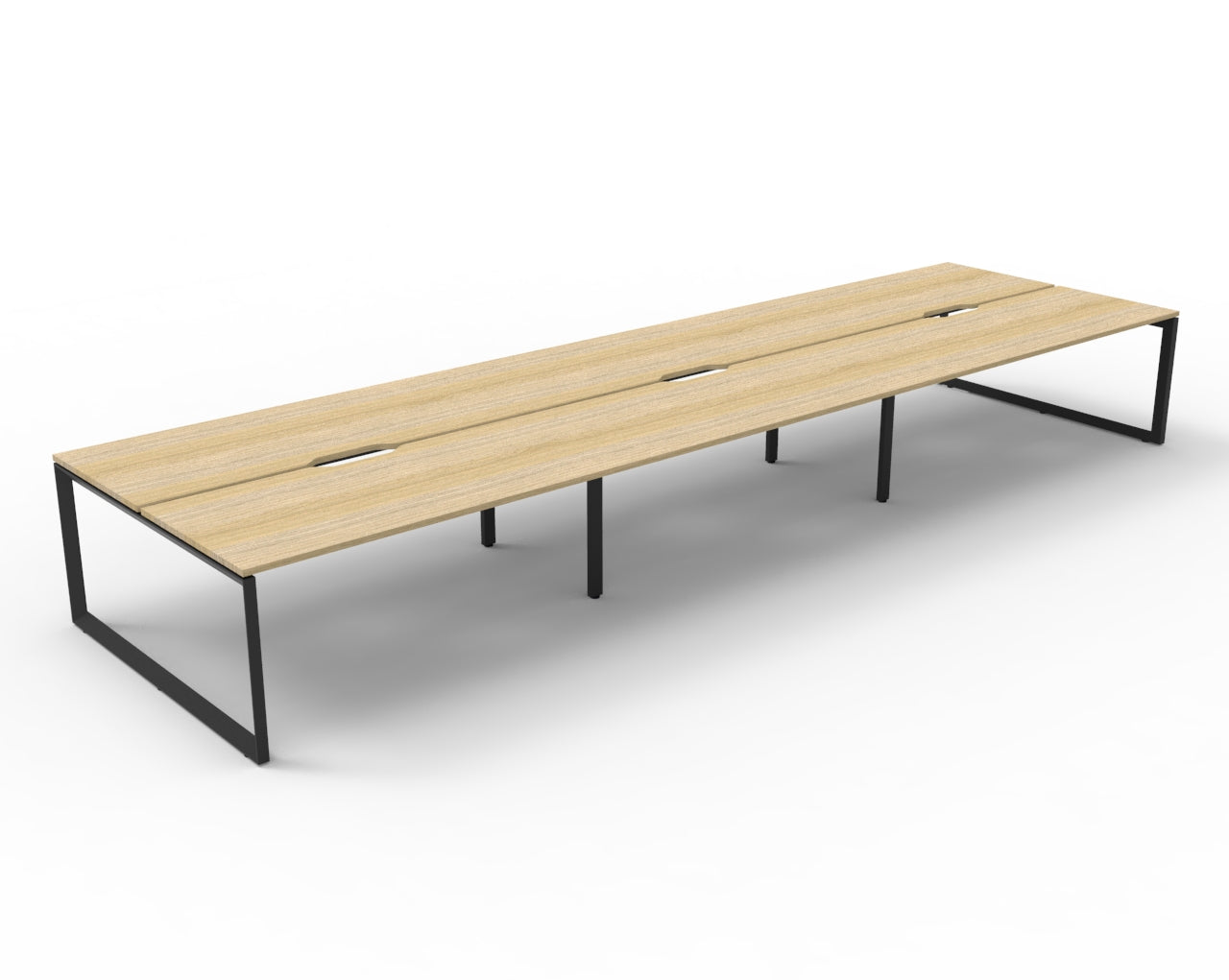 Deluxe Rapid Infinity 6 Person Double Sided Desk Black Loop Leg 1200X750 Ov_9031722_D-ILLD6P1275 NO/BL