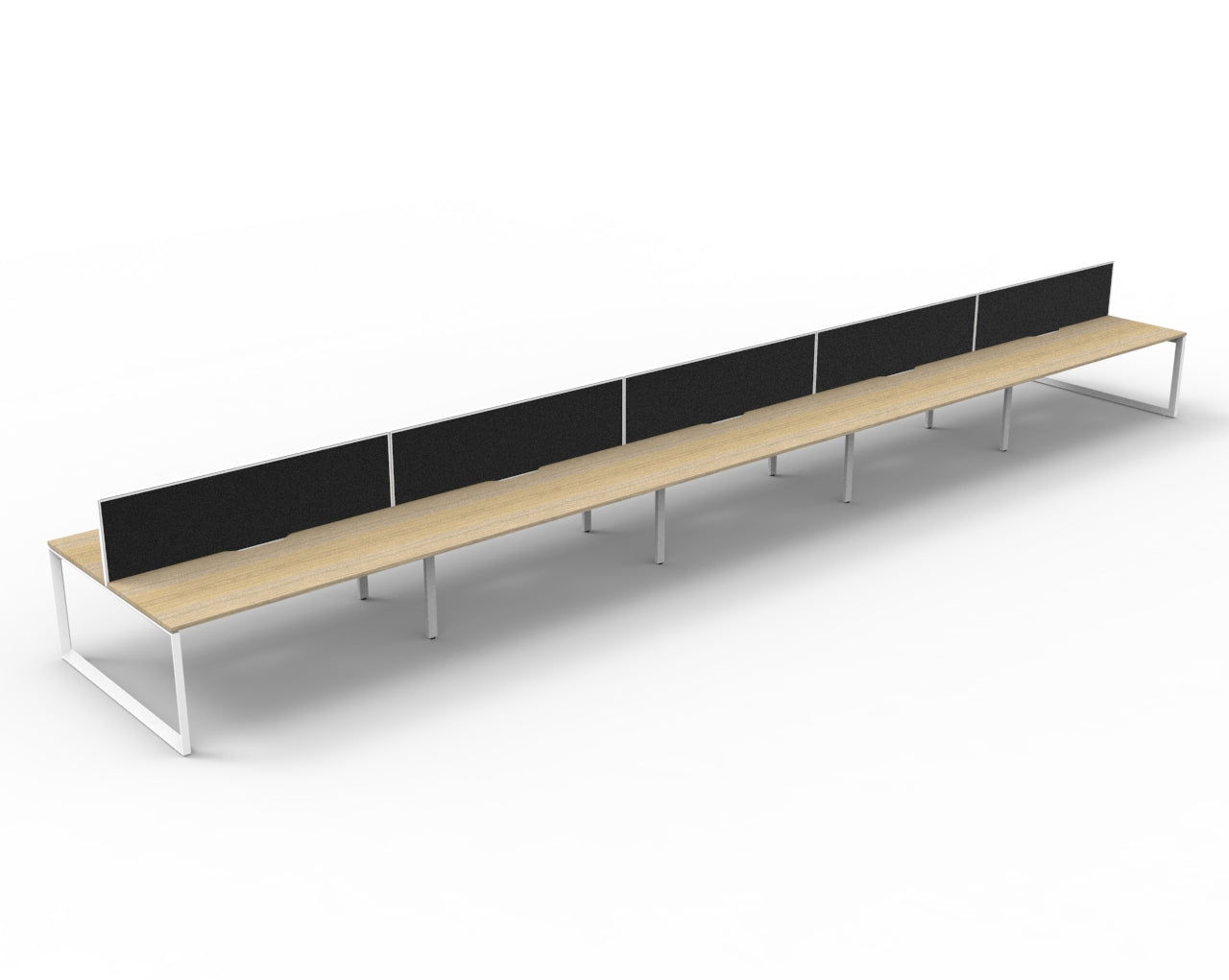 Deluxe Rapid Infinity 10 Person 2 Sided Desk White Loop Leg 1200X750 Overal 9031735_9031735_D-ILLDWS10P1275NO/WS