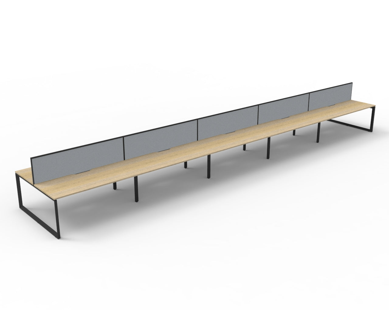 Deluxe Rapid Infinity 10 Person 2 Sided Desk Black Loop Leg 1800X750 Overal 9031738_9031738_D-ILLDWS10P1875NO/BL