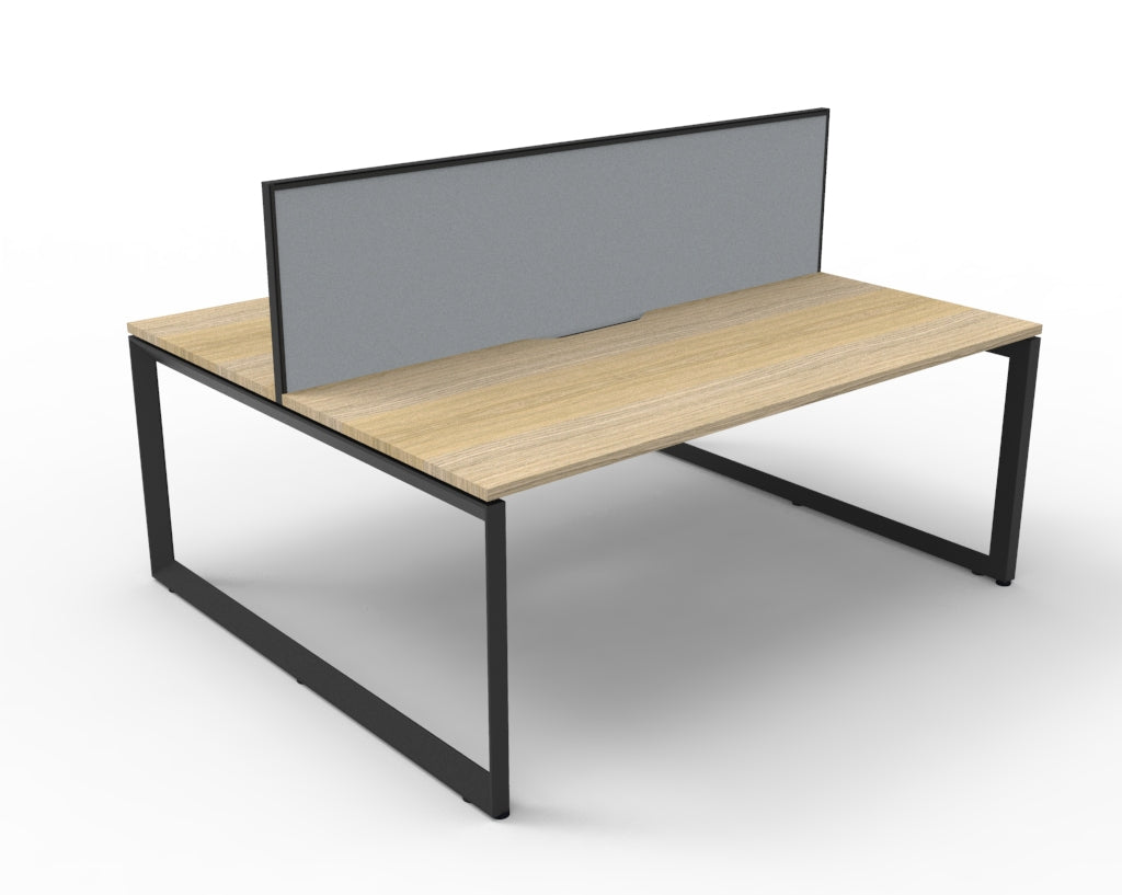 Deluxe Rapid Infinity 2 Person 2 Sided Desk Black Loop Leg 1200X750 Overall_9031740_D-ILLDWS2P1275 NO/BL