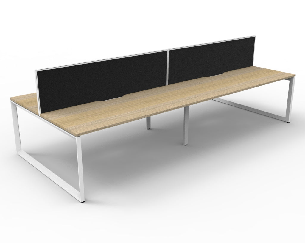 Deluxe Rapid Infinity 4 Person 2 Sided Desk White Loop Leg 1500X750 Overall_9031749_D-ILLDWS4P1575 NO/WS