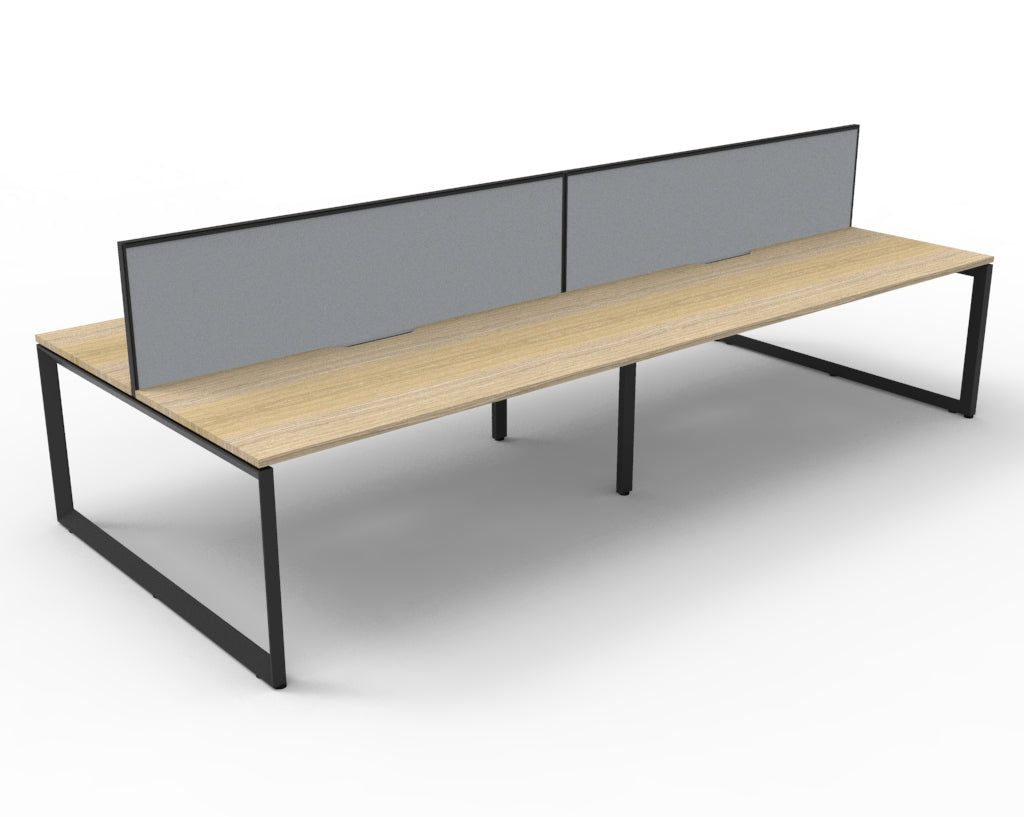Deluxe Rapid Infinity 4 Person 2 Sided Desk Black Loop Leg 1800X750 Overall_9031750_D-ILLDWS4P1875 NO/BL