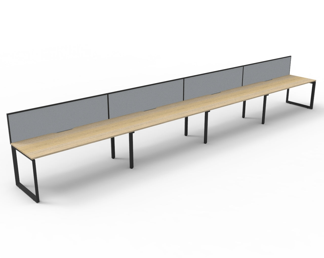 Deluxe Rapid Infinity 4 Person Desk Single Sided Black Loop Leg 1500X750 Ov_9032005_D-ILLSWS4P1575 NO/BL