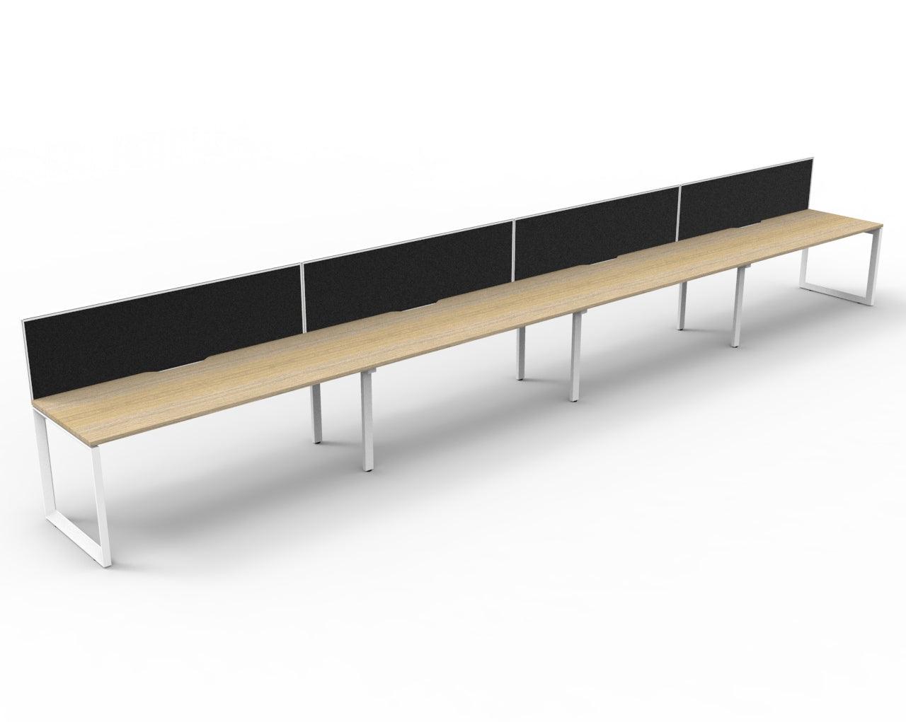 Deluxe Rapid Infinity 4 Person Desk Single Sided White Loop Leg 1800X750 Ov_9032008_D-ILLSWS4P1875 NO/WS