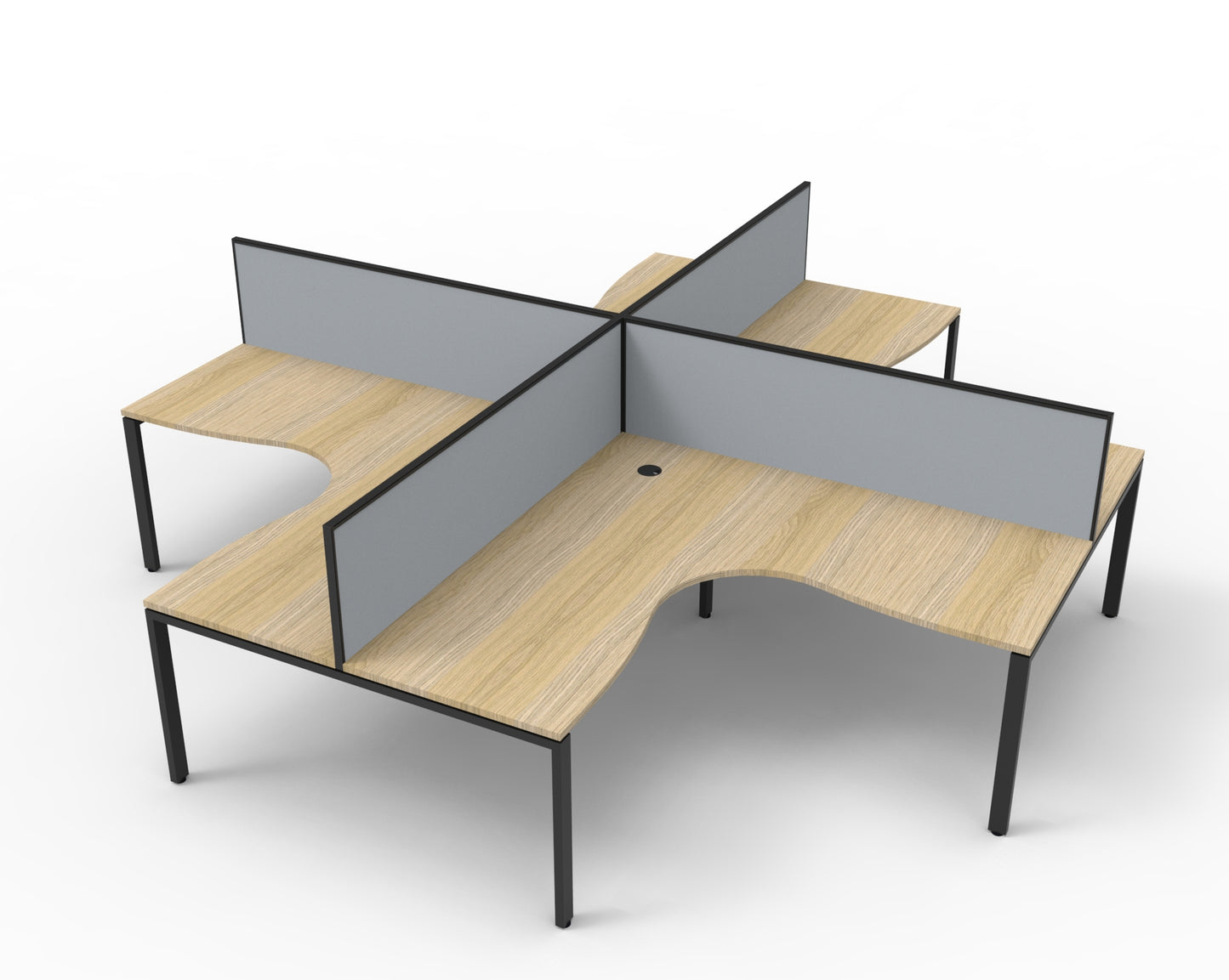 Deluxe Rapid Infinity 4 Person Corner Workstation Pod 1800X1800X750Mm Black_9032025_DIPLCWS4PW1818 NO/BL