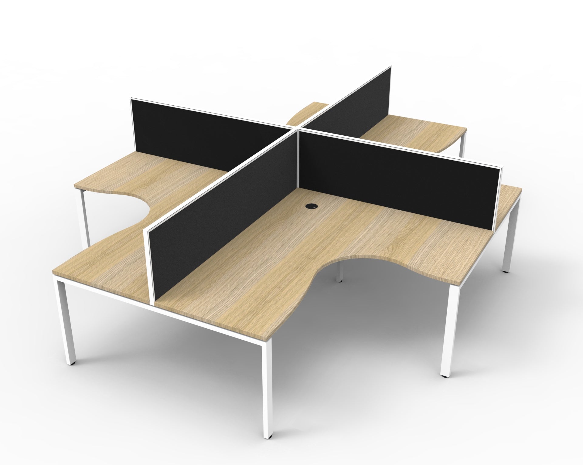 Deluxe Rapid Infinity 4 Person Corner Workstation Pod 1800X1800X750Mm White_9032028_DIPLCWS4PW1818 NO/WS