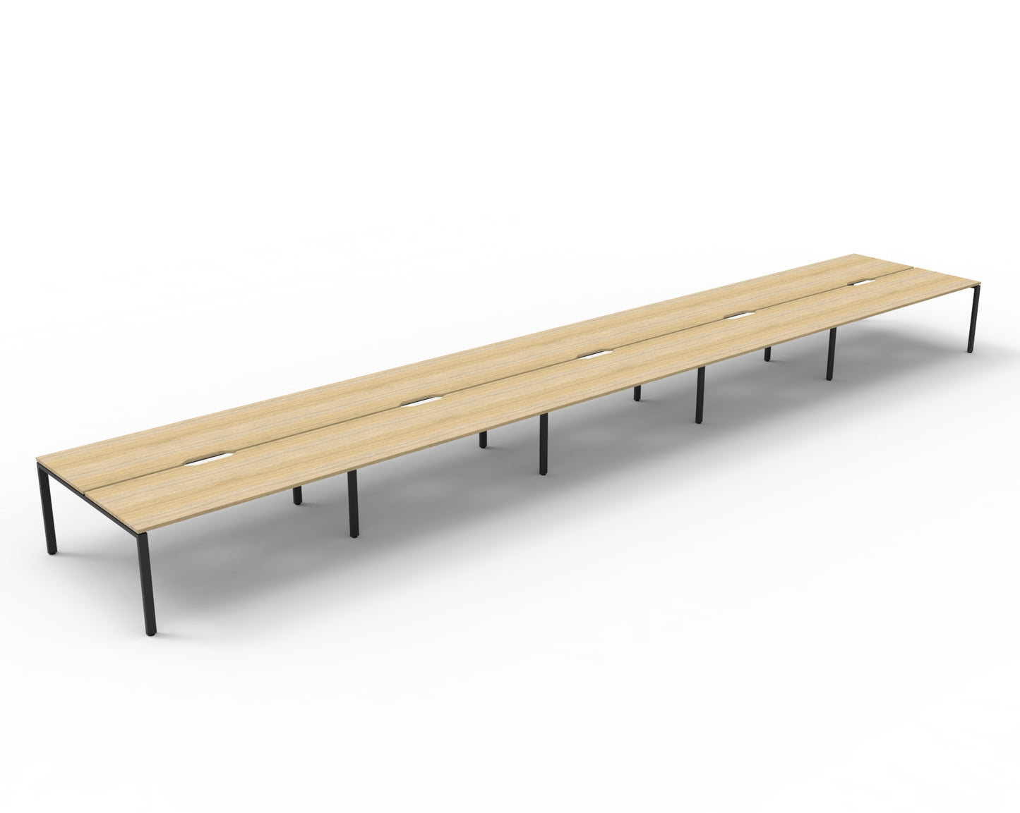 Deluxe Rapid Infinity 10 Person Double Sided Desk Black Profile Leg 1500X75_9032031_D-IPLD10P1575 NO/BL