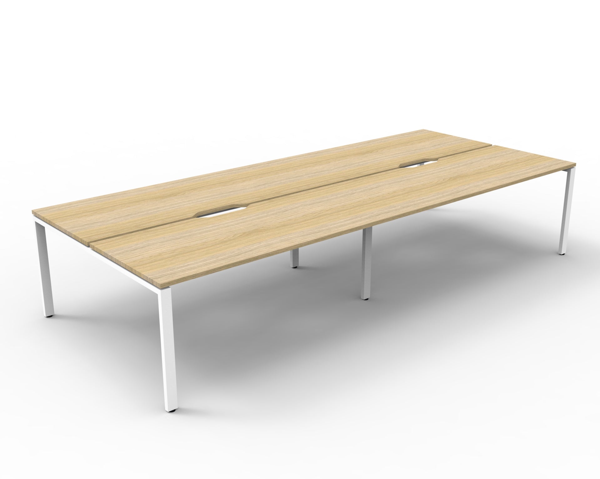 Deluxe Rapid Infinity 4 Person Double Sided Desk White Profile Leg 1500X750 9032044_9032044_D-IPLD4P1575 NO/WS