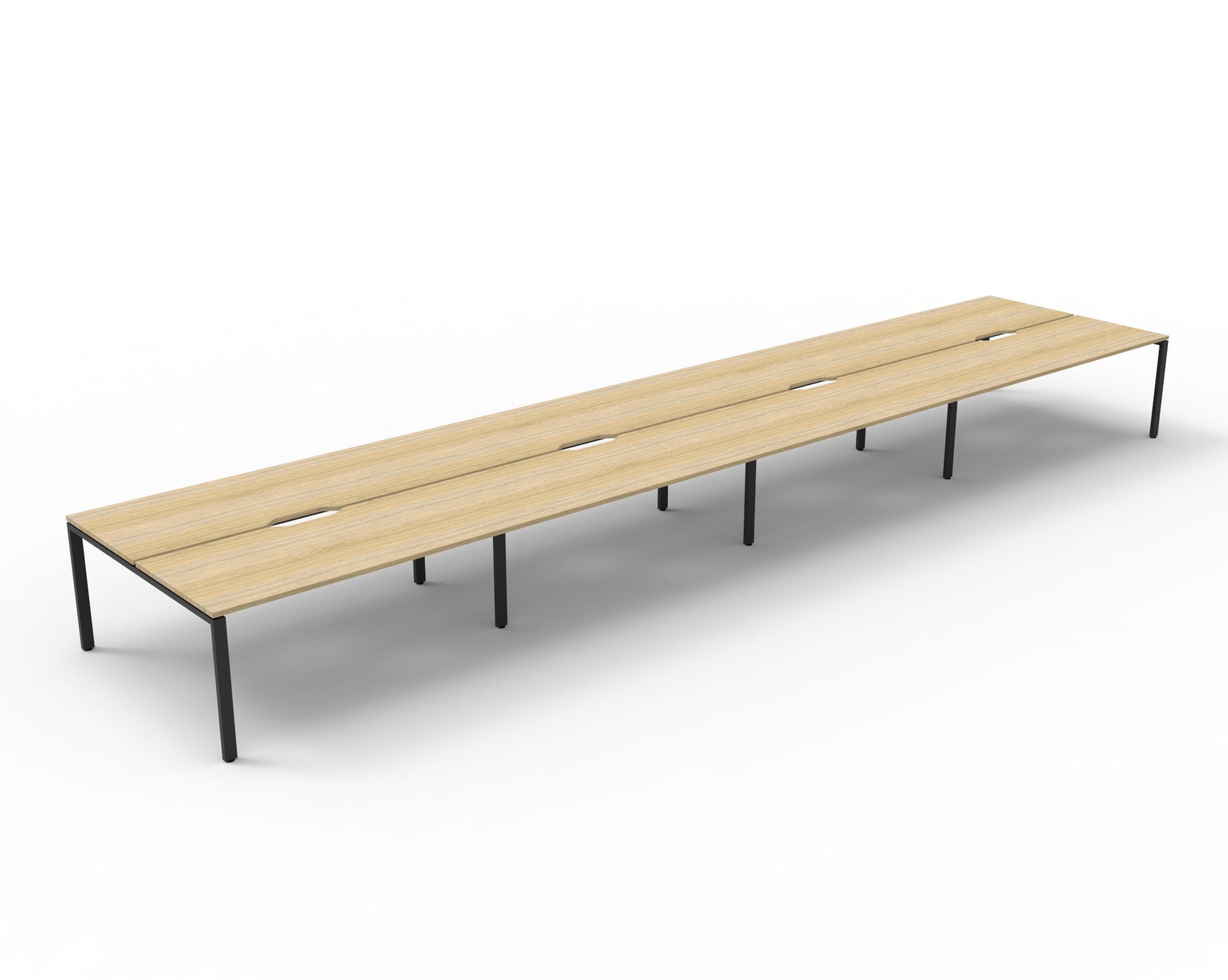 Deluxe Rapid Infinity 8 Person Double Sided Desk Black Profile Leg 1800X750 9032057_9032057_D-IPLD8P1875 NO/BL