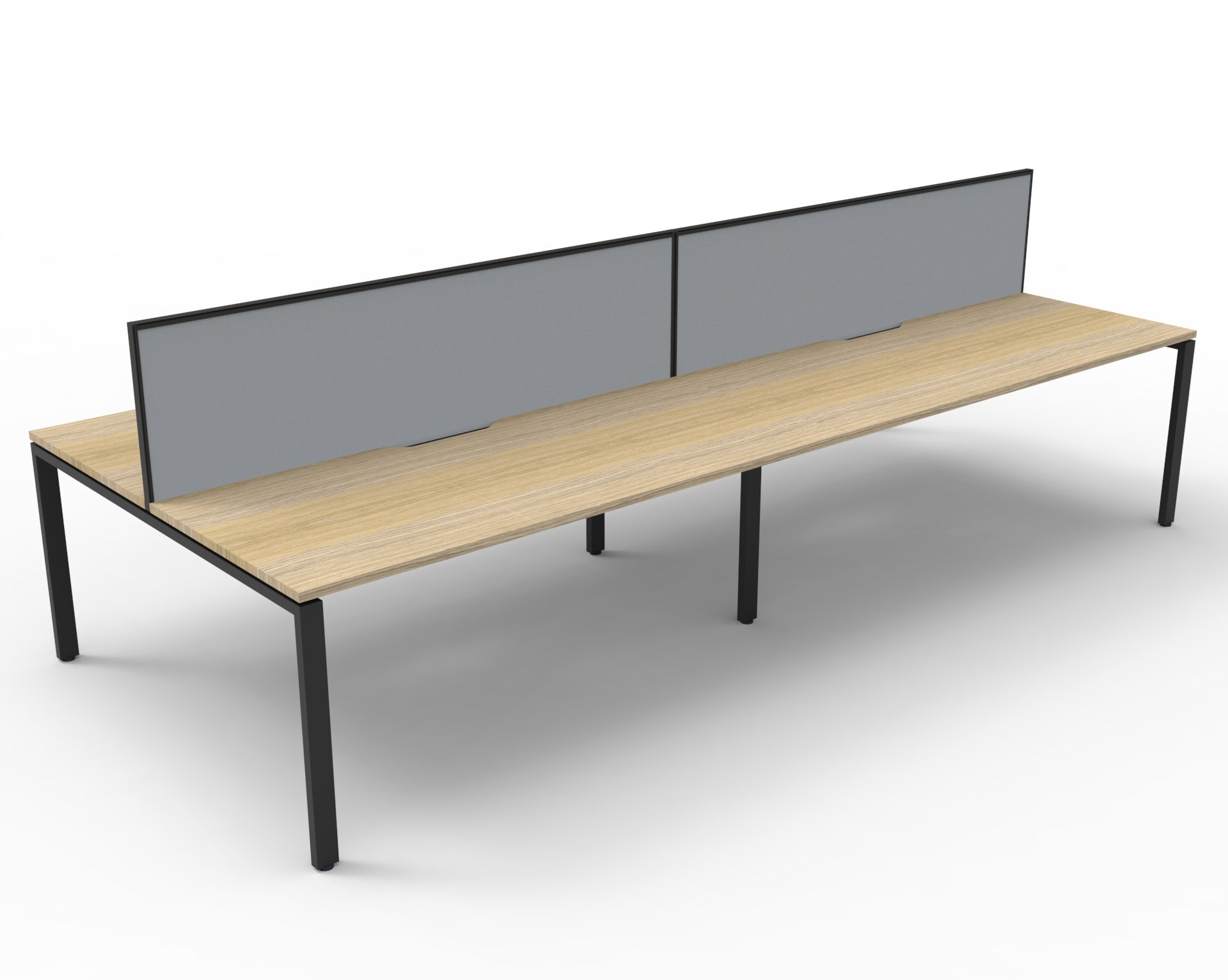 Deluxe Rapid Infinity 4 Person 2 Sided Desk Black Profile Leg 1500X750 Over 9032073_9032073_D-IPLDWS4P1575 NO/BL