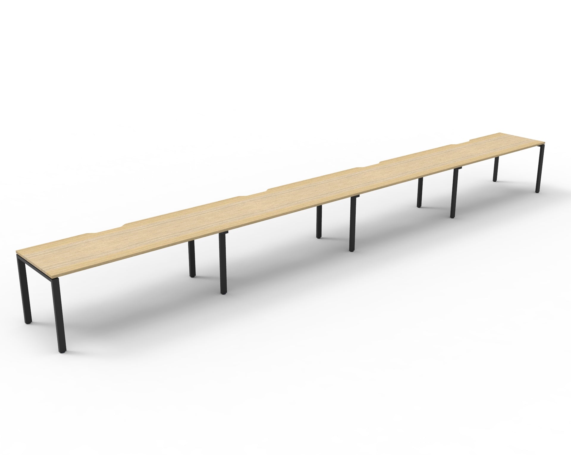 Deluxe Rapid Infinity 4 Person Desk Single Sided Black Profile Leg 1500X750 9032110_9032110_D-IPLS4P1575 NO/BL
