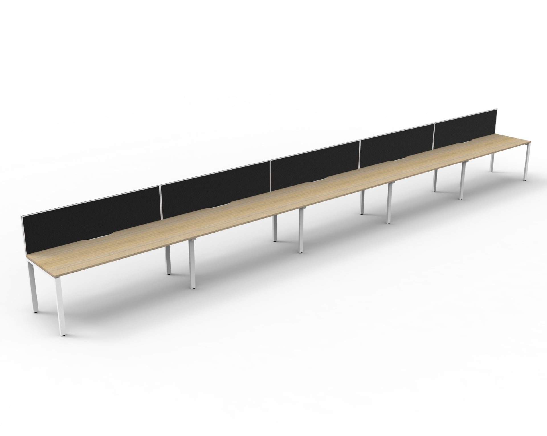 Deluxe Rapid Infinity 5 Person Desk 1 Sided White Profile Leg 1200X750 Over_9032145_D-IPLSWS5P1275 NO/WS