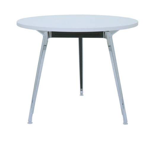 Rapid Air Round Table Polished Aluminium Frame With 900Mm Dia White Top_9032190_RART9 NW_NLA