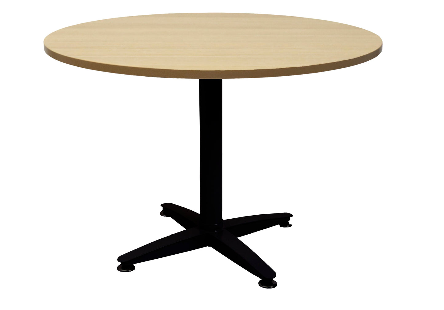 Rapid Round Table 4 Star Black P/C Pedestal Frame With 1200Mm Natural Oak T_9032194_RBRT12 NO