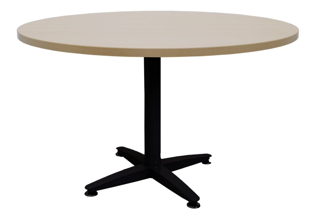 Rapid Round Table 4 Star Black P/C Pedestal Frame With 900Mm Natural Oak To_9032220_RBRT9 NO