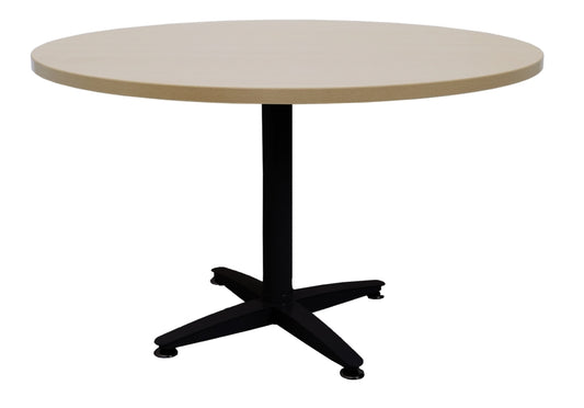 Rapid Round Table 4 Star Black P/C Pedestal Frame With 900Mm Natural Oak To_9032220_RBRT9 NO
