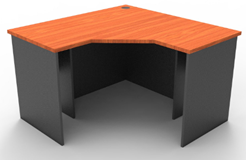 Rapid Worker Corner Workstation 1200X1200X600 3 Piece Cherry/Ironstone_9032225_RWCWS1212 C/I