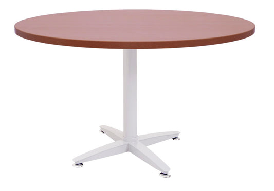 Rapid Span 4 Star Round Table 900Mmx730Mmh White Base Cherry Top_9032229_RWRT9 C