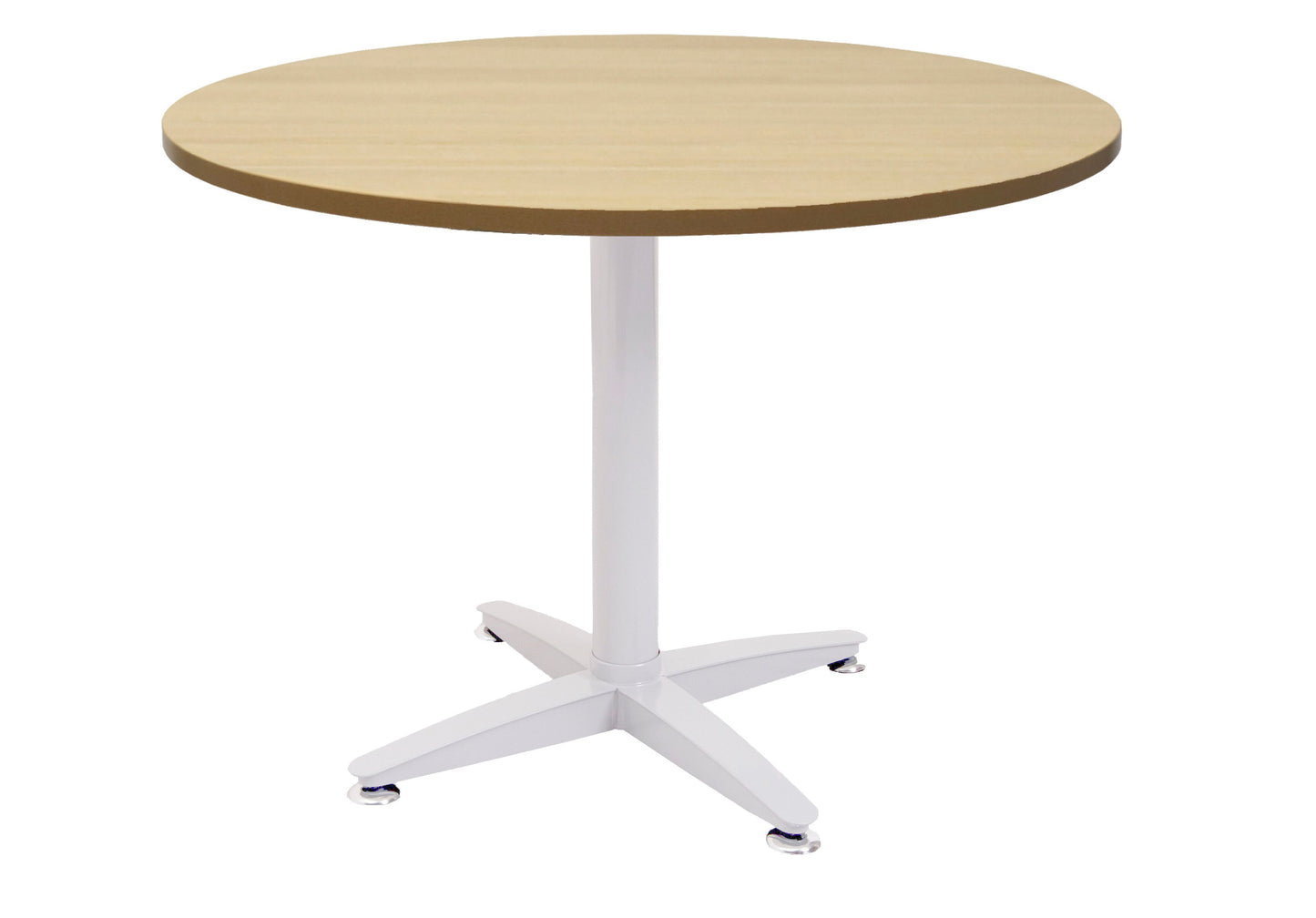 Rapid Span 4 Star Round Table 900Mmx730Mmh White Base Natural Oak Top_9032231_RWRT9 NO