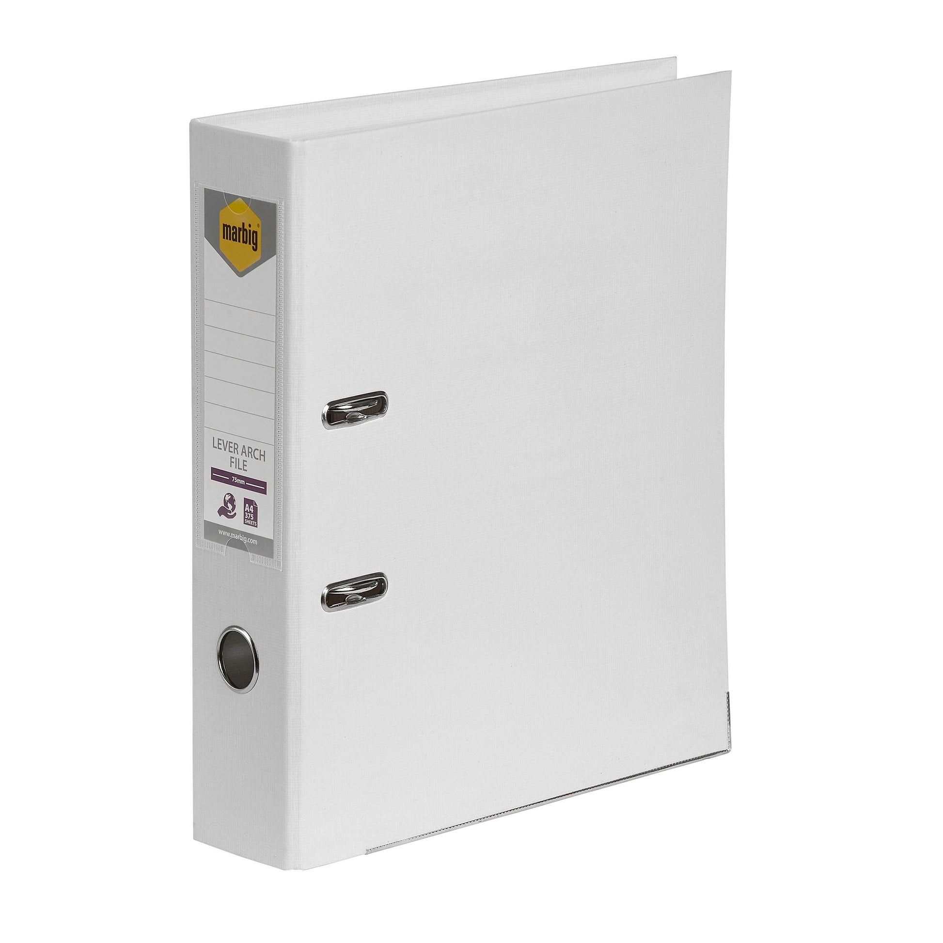A4 Linen Look Lever Arch File White 9033512 6601008