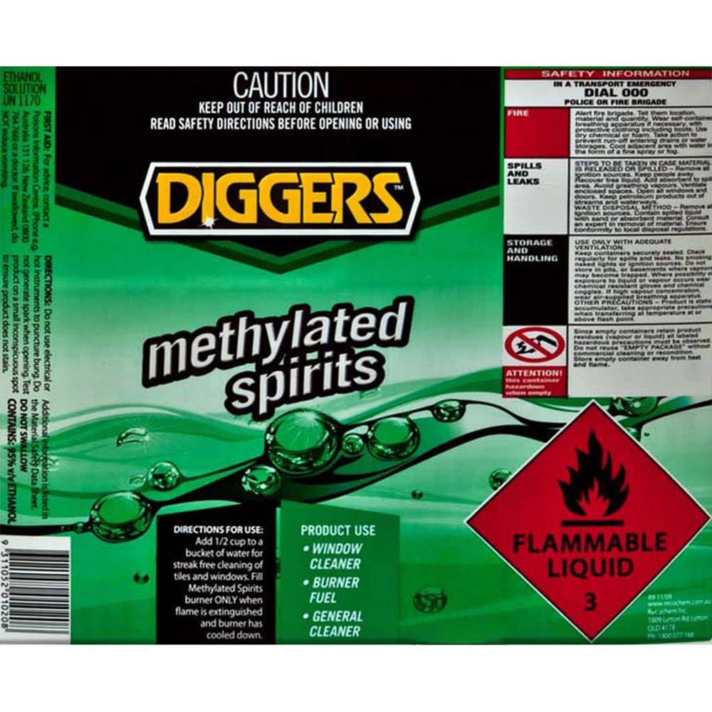 Methylated Spirits 205L Diggers 90400006 15000-200