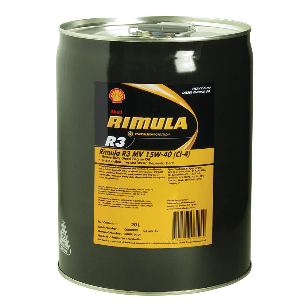 Shell Rimula R3 MV Diesel Engine Oil 20L 90440501 300010707