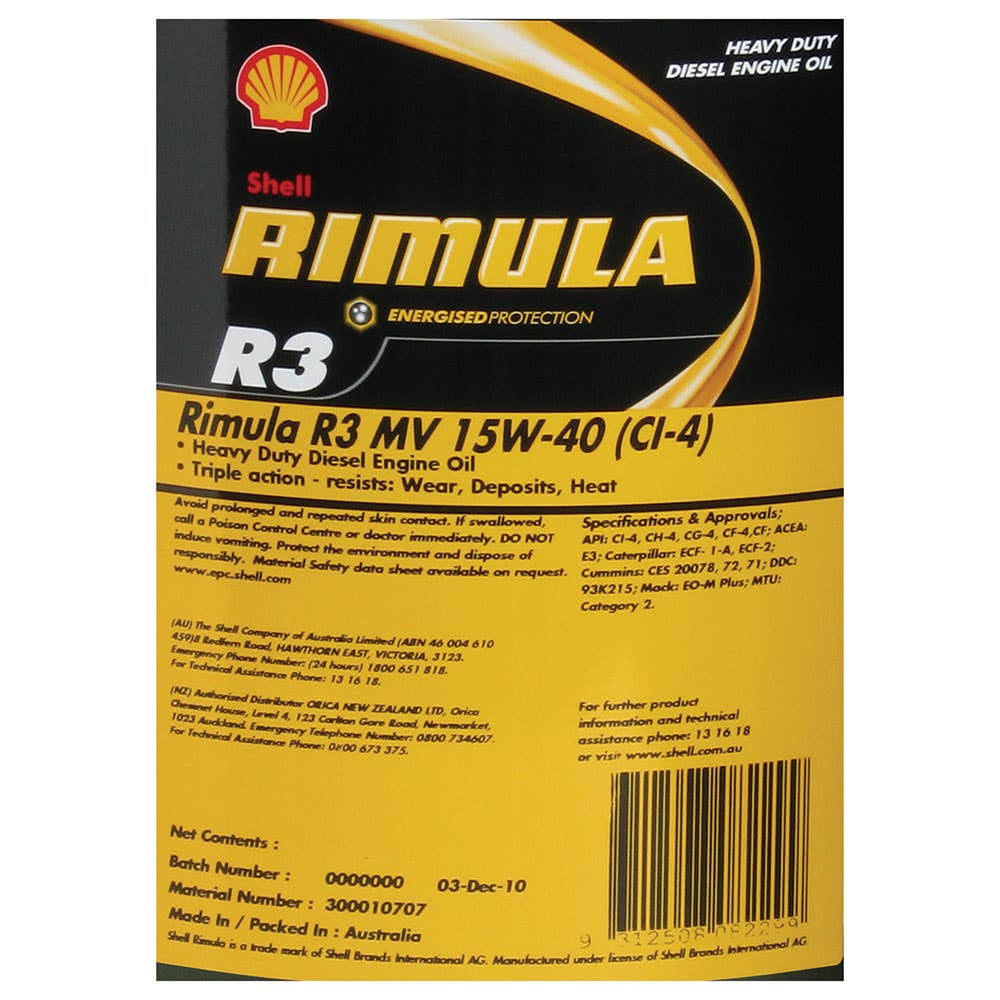 Shell Rimula R3 MV Diesel Engine Oil 1000L 60013238 300010706
