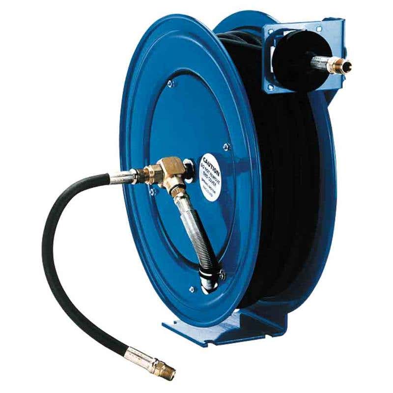 Hose Reel Assembly Oil Metal Frame Single Pedestal 12mm x 20m 1,000psi MOS1220-01 Macnaught 90470002 MOS1220-01