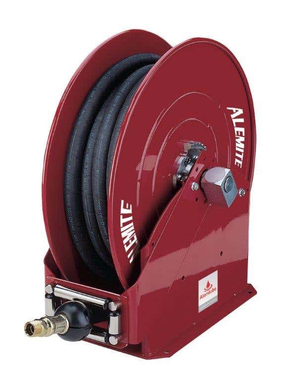 Hose Reel Assembly Air/Water/Oil/Fuel Metal Frame 25mm x 15m 1,000psi 8080-G Alemlube 90470071 8080-G