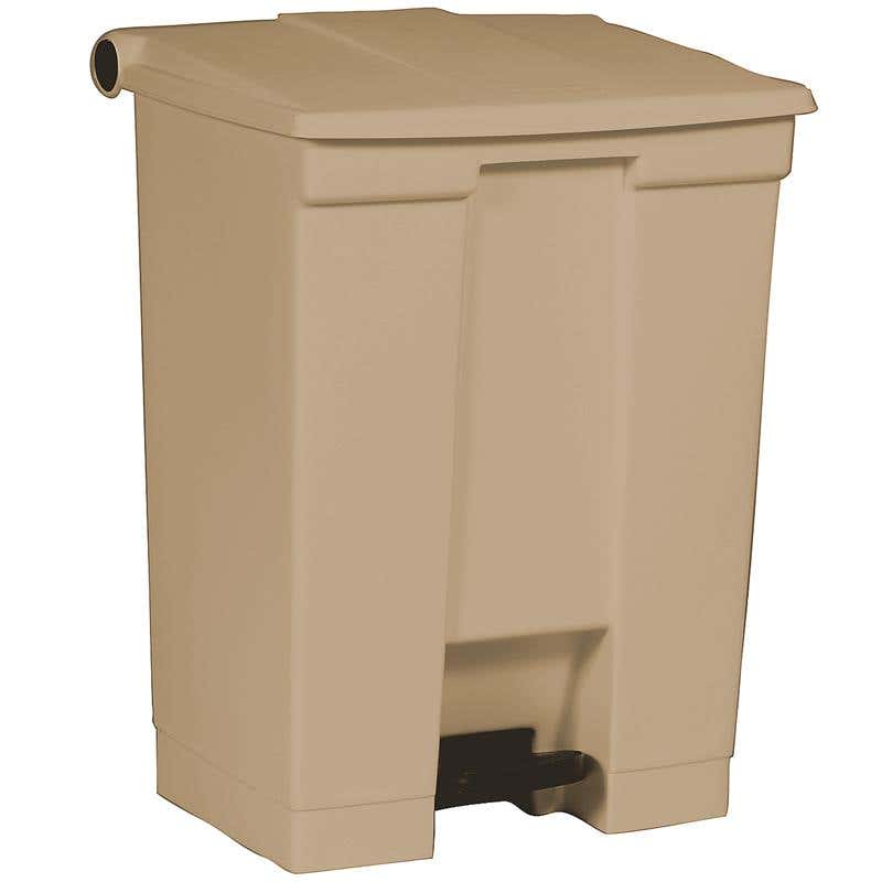 Bin Rubbish Plastic 68L 500 x 400 x 670mm Step-On Beige 90580056 90580056 1883460