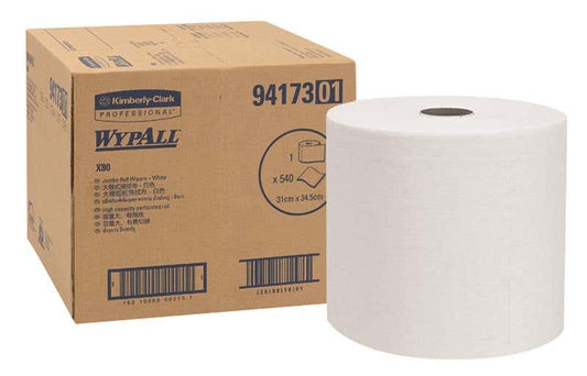 X80 Disposable Wipes Perforated Jumbo Roll White 310 x 345mm 90600011 94173