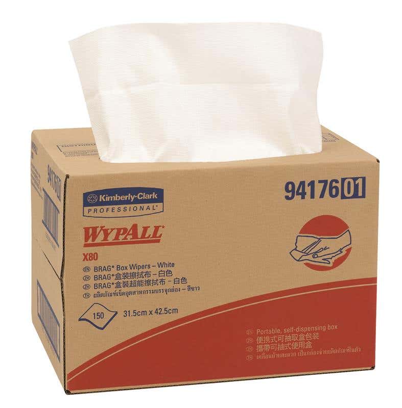 X80 Disposable Wipes Single Sheets 150 Pk White 315 x 425mm 90600035 94176