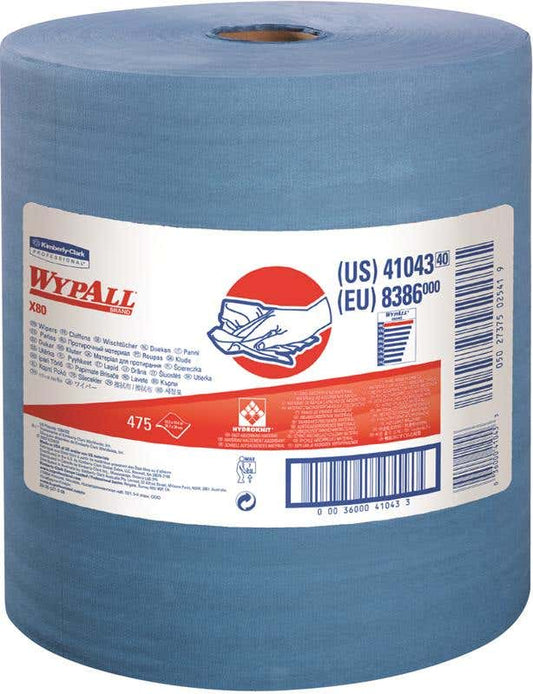 X80 Disposable Wipes Perforated Jumbo Roll Blue 317 x 340mm 90618017 41043