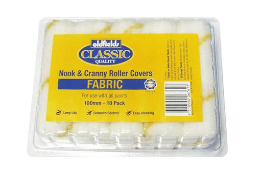 Paint Roller Cover Fabric  Nook & Cranny 100mm Pk 10 676R Oldfields 90700001 40B