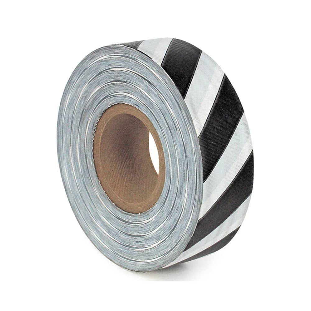 Tape Flagging White/Black Stripe 25mm x 75m 90780108 FT25MMB/W