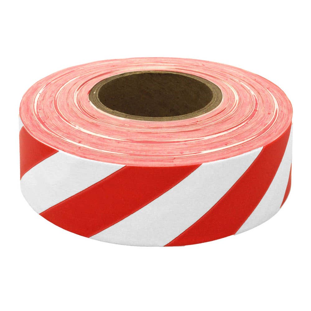 Tape Flagging White/Red Stripe 25mm x 75m 90780116 FT25MMR/W